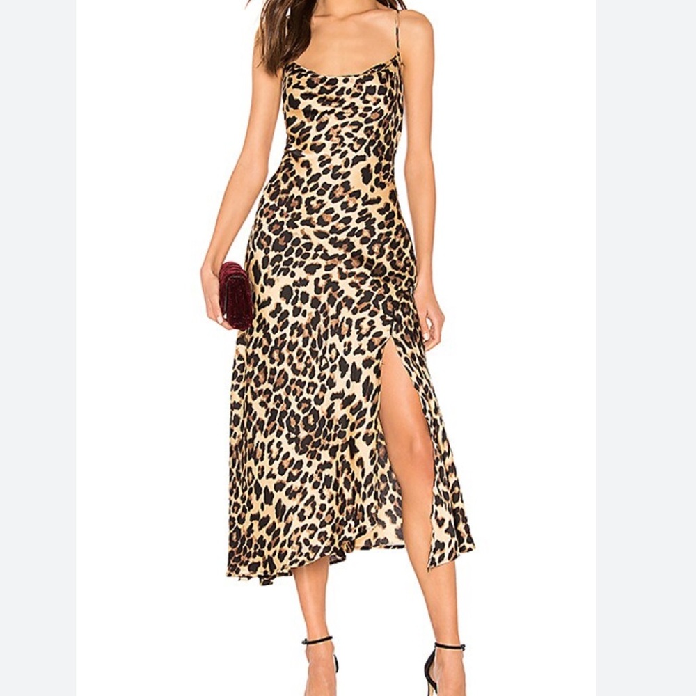 Astr the Label Cowl Strappy Dress in Leopard Print